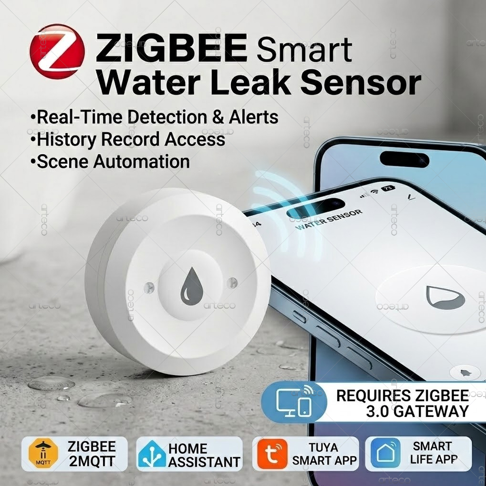 Sensor de agua Zigbee, detecto - Home Assistant Tuya reseña y precio