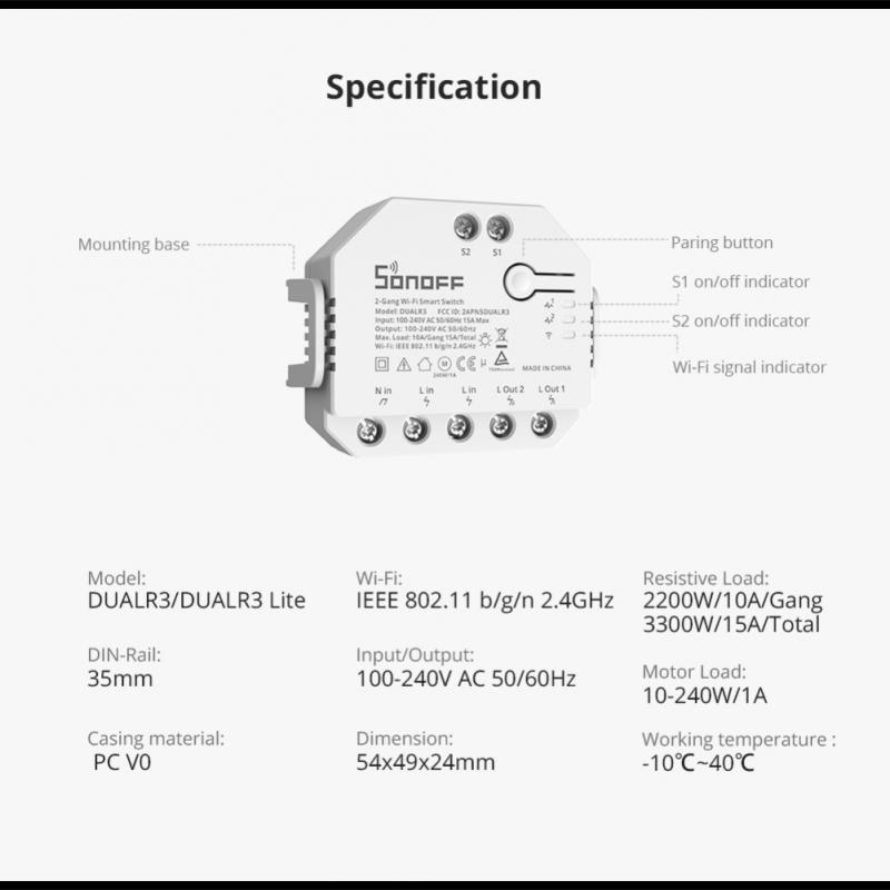 1-8 unidades Interruptor Intel - Sonoff reseña y precio