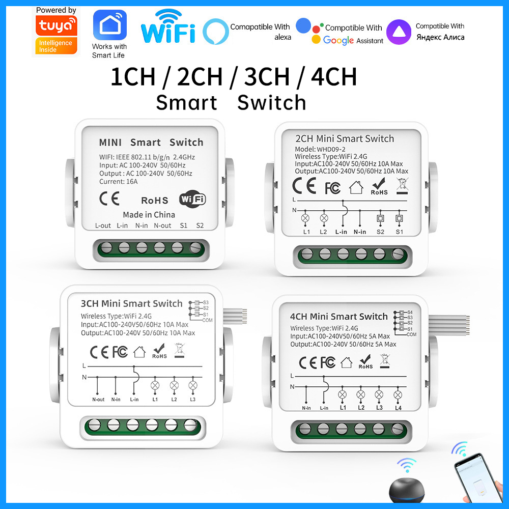 Interruptor Inteligente WiFi T - Tuya 4 Channel reseña y precio