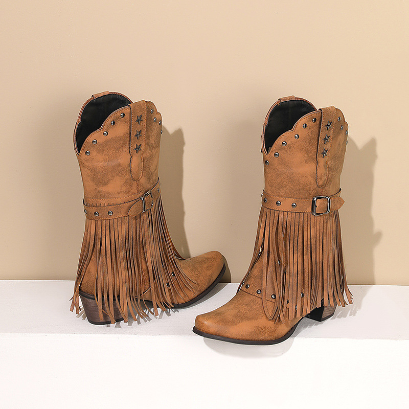 Botas de vaquero del oeste étn - Tasmota reseña y precio