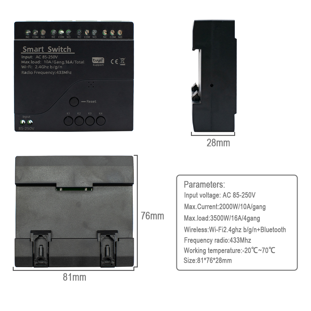 Tuya WIFI interruptor intelige - Tuya 4 Channel reseña y precio