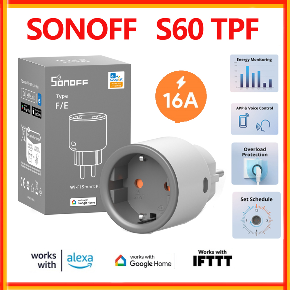 SONOFF S60 TPF UE Wifi enchufe - Sonoff Basic reseña y precio